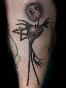 Jack Skellington black and grey tetovaža